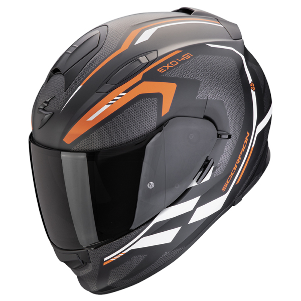 Moto oblečení - Helma SCORPION EXO-491 KRIPTA matná černo/oranžovo/bílá